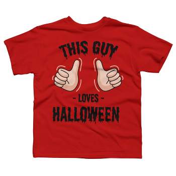 Boy's Design By Humans This Guy Loves Halloween By MultimediaOne T-Shirt