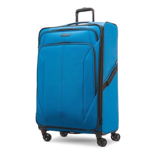 American Tourister Phenom Softside Large Checked Spinner Blue