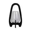 Sagebrook Home Sculpted Wood Glass Hurricane Lantern, For Decorative Use, Mango Wood and Glass, Black, 8 L x 8 W x 15 H Inches - 3 of 4