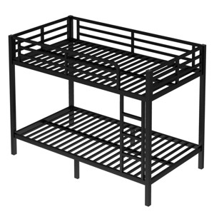 TopComfy Beds Metal Twin XL over Twin XL Bunk Bed Space Saving Noise Reduced No Box Spring Needed Furniture for Bedroom, Black, 41.7"*64.6"*74.3" - 1 of 4
