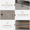 Jojoka Farmhouse TV Stand for 75/80 Inch TVs,Wood Grain Grey - 3 of 4