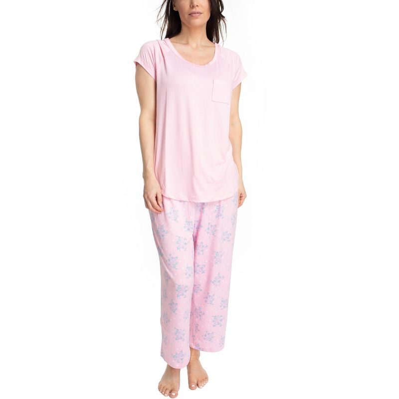Hanes Womens Sweet Dreams 2 Piece Pajama Set, 1 of 5