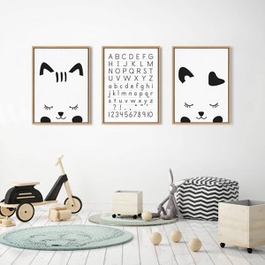 Kate & Laurel All Things Decor 18" x 24" Sylvie Alphabet Penmanship Framed Canvas by the Creative Bunch Studio Natural - 1 of 4