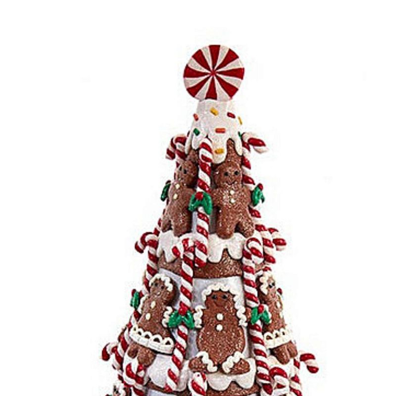 16.0 Inch Gingerbread Tree Candy Canes Peppermint Tree Sculptures, 2 of 4
