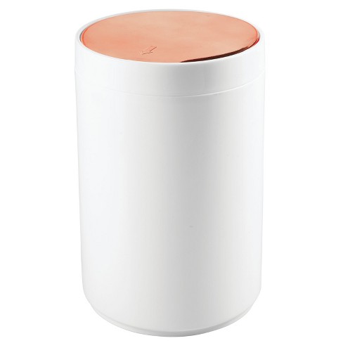 Light Pink mDesign Small Plastic Oval Trash Can Garbage Wastebasket 