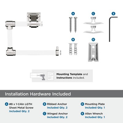Clear and Polished Nickel Wall Mounted Open Towel Ring
