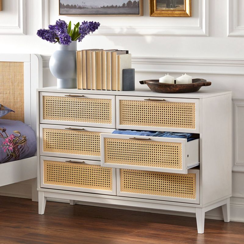 Andros 6 Drawer Dresser with Faux Cane Drawer Fronts - Buylateral, 4 of 8