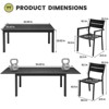 Crestlive products 9pc aluminum patio dinning set 94.49in table and 8 chairs Aluminum top Black for outdoor pool lawn - 2 of 4