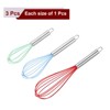 Unique Bargains Stainless Steel Silicone Non-Stick Coated Heat-Resistant Whisk 3 Pcs - 3 of 4