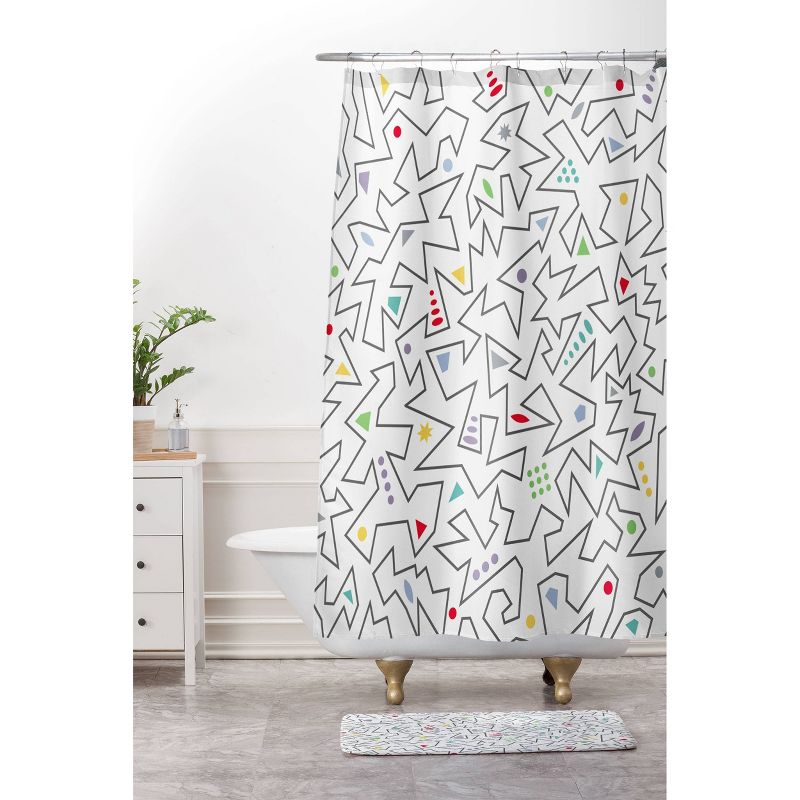 Andi Bird Line Wise Shower Curtain Black - Deny Designs, 4 of 7