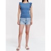 Women's Akiko Ruffle Sleeve Boat Neck Ribbed Top - Another Love - 4 of 4