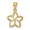 Black Bow Jewelry 14k Yellow Gold 14mm Plumeria Silhouette Pendant - 3 of 4