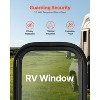 VEVOR Vertical RV Window 12" W x 22" H Tinted Sliding RV Window & Net Screen Trim Ring, Black - 4 of 4