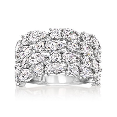 Ross-Simons 4.90 ct. t.w. CZ Multi-Row Ring in Sterling Silver