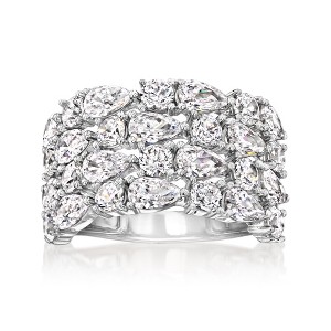 Ross-Simons 4.90 ct. t.w. CZ Multi-Row Ring in Sterling Silver - 1 of 4