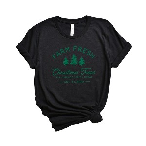 Simply Sage Market Women's Farm Fresh Christmas Trees Short Sleeve Graphic Tee - 1 of 3