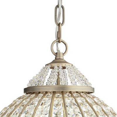 Antique Brass 19" French Crystal Chandelier 6-Light Elegance