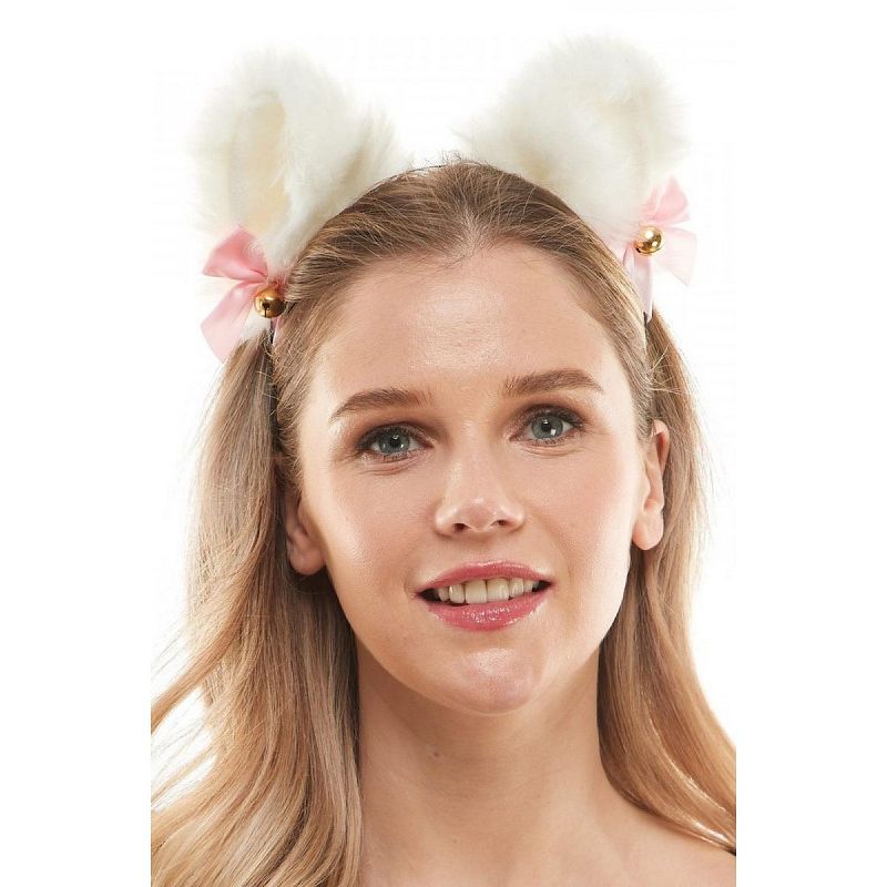 KBW Dainty White Cat Ears Headband, 1 of 2