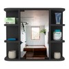 FONTOI Medicine Cabinet Bathroom Organizers Storage Cabinet with Mirror 6 External Shelves 3 Interior Shelves for Kitchen, Black, 7.48"* 23.62"*19.68" - 4 of 4