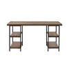 PAGED Computer Desk, Simple Modern Home Office Desk with 6 Open Shelves and Wooden Desktop for Office, Study - 2 of 4