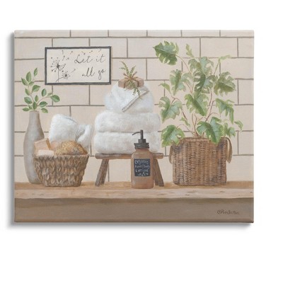 Stupell Industries Comforting Bathroom Spa Still Life Canvas Wall Art