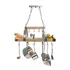 Elegant Designs 2-Light Kitchen Pot Rack with Downlights Natural Wood - 3 of 4