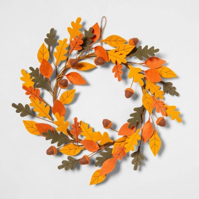 Harvest Indoor Fabric Wreath Leaves and Acorns - Hyde & EEK! Boutique™