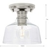 Progress Lighting Singleton 1-Light Semi-Flush Mount Ceiling Light, Brushed Nickel, Clear Glass Shade - 4 of 4
