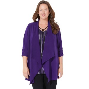 Catherines Women's Plus Size Anywear Cascade Jacket - 1 of 4
