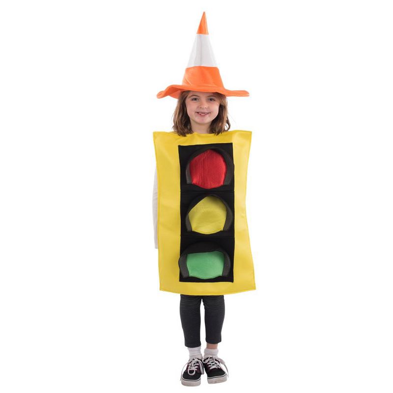 Dress Up America Traffic Light Costume and Safety Cone Hat for Kids, 2 of 4