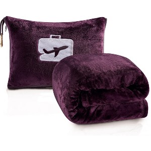 Noble House Comfort Fly Travel Pillow And Blanket Set - Great For long Or Short Flights - Makes A Great Gift - 1 of 2