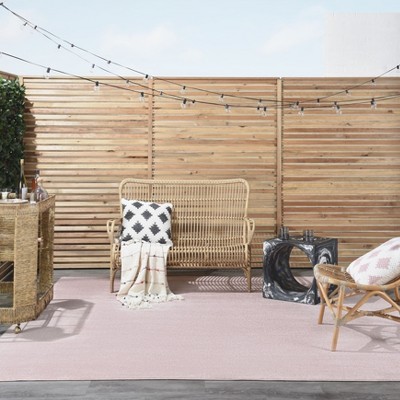 Orchid Pink Square Easy-Care Synthetic Area Rug 9' x 9'