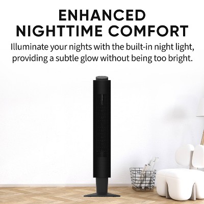 EVO 42&quot; Black Wi-Fi Remote Controlled Tower Fan