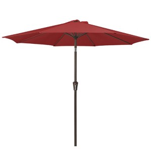 Hyleory 9'  Sunbrella with 8 ribs,Hyleory Tilt Market Patio Umbrella with Oval Ribs Iron Pole, Sturdy and Adjustable - 1 of 4