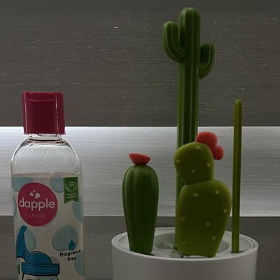 4X Boon Cacti Baby Bottle Brush Set Cleaning/Washing Nipple/Straw Brushes  Green 