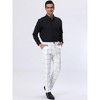 Lars Amadeus Men's Slim Fit Flat Front Business Checked Printed Trousers - 4 of 4