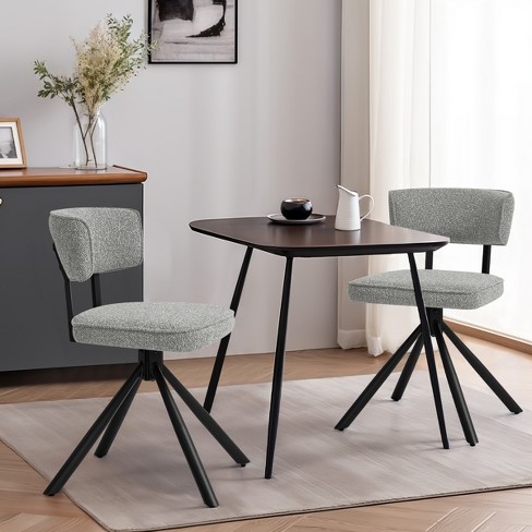 Subrtex Dining Chairs Set of 2 Modern Fabric Kitchen Chairs Accent Chairs with Black Metal Legs - image 1 of 4