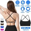 NPolar "Women’s Cross Back Sports Bra, Padded Strappy Crop Top with Removable Pads for Yoga & Gym" Large Black - 2 of 4