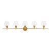 Elegant Lighting Gene 5 light Brass and Clear glass Wall sconce - 3 of 4