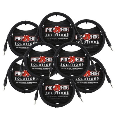 Pig Hog Solutions 3.5mm TRS to 3.5mm TRS Adapter Cable, 9ft - 8 Units