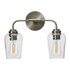 Storied Home Holden - Metal and Glass 2-Light Vanity Light, Antique Nickel - 3 of 4