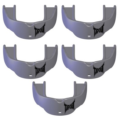 Tapout Youth Protective Sports Mouthguard with Strap 5-Pack - Silver