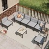 XINGHANZHENXUAN Yellow 7-Piece Rust-Resistant Iron Patio Dining Set, Modern Design with Comfortable Seating for Outdoor Use - 3 of 4