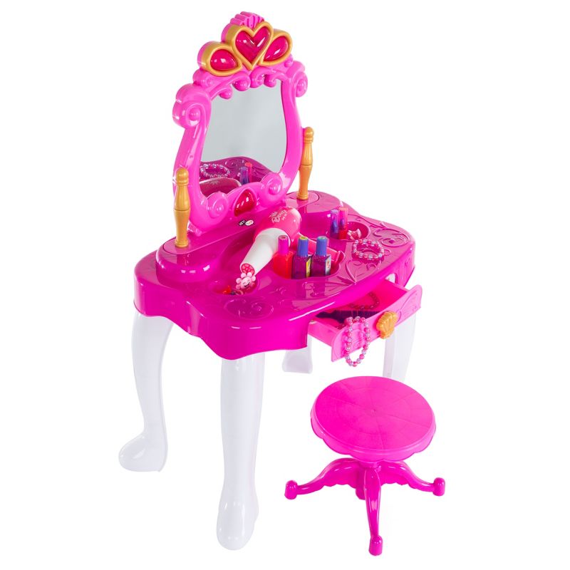 Toy Time Kids' Pretend Play Princess Vanity With Stool, Accessories, Lights and Sounds, 1 of 9