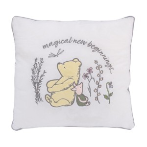 Disney Classic Pooh Naturally Friends Ivory and Taupe Magical New Beginnings Appliqued Decorative Pillow - 1 of 4