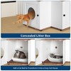 Cat Litter Box Enclosure with Scratching Post, Hanging Balls, 2-in-1 L-Shaped Corner Cat Litterbox with Storage Cabinet - 4 of 4