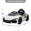 12V Kids Ride On Car with Remote Control, Battery Powered Sports Car Toy with Dual 25W Motors, Spring Suspension, Headlight, Music for Toddler 3+ - 2 of 4