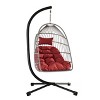 Maliang Outdoor Egg Hanging Chair with Stand, Patio Wicker Swing Egg Chair - 2 of 4