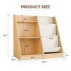 AZL1 Life Concept Kids Bookshelf Book Shelf Sling Bookcase Side Pocket Baby Toy Organizer Nursery Playroom Toddler Childrens, Beige, 32.3"*15.7"*29.5" - 3 of 4