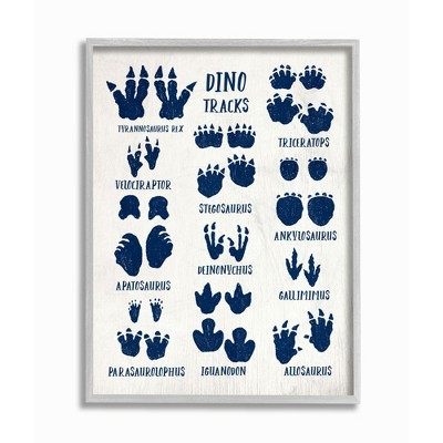 Stupell Industries Rustic Chart of Dinosaur Tracks Kid's Reptile Sign